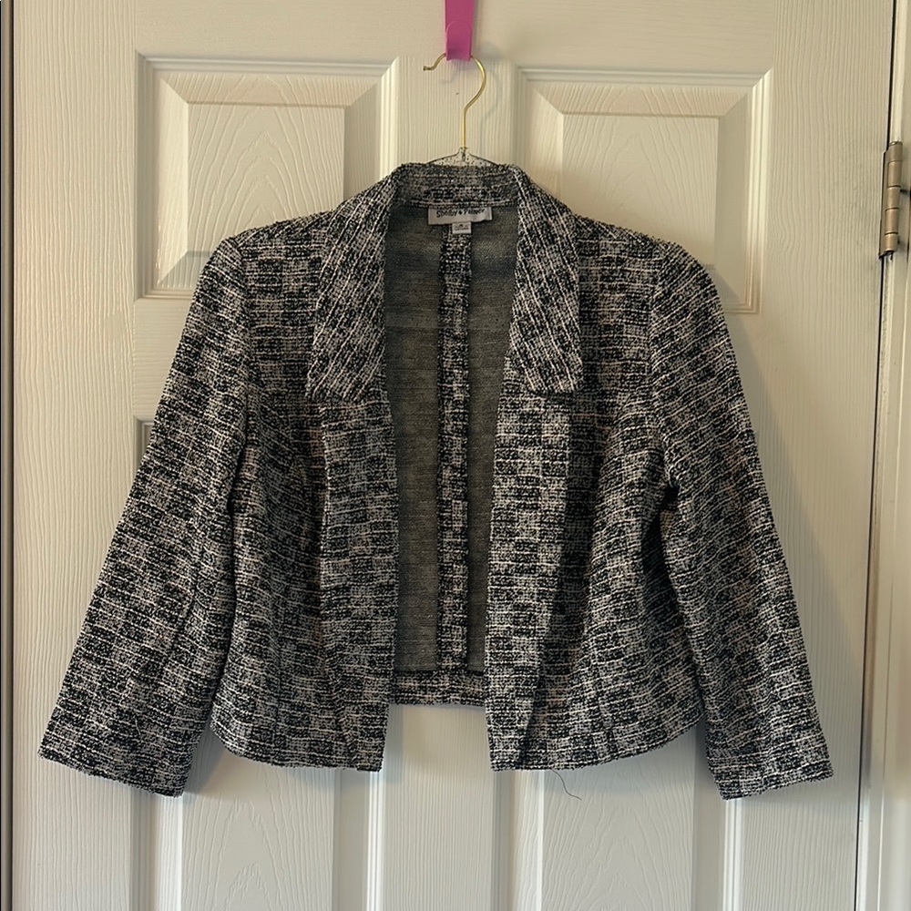 NWOT Shelby & Palmer Shimmer Tweed Cropped Blazer Jacket Size Small